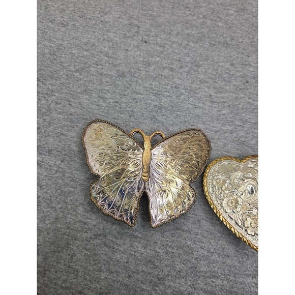 Lot 2 Womens Vintage Montana Silversmiths Crumrine Butterfly Stallion Buckles main image 12